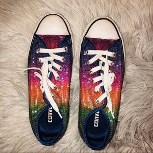 Rainbow sequin converse